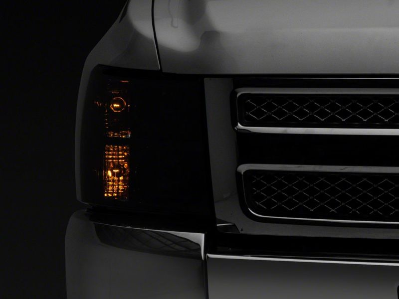 Raxiom 07-14 Chevrolet Silverado 1500 HD Axial OEM RepHeadlights- Chrome Housing- Smoked Lens S122324 S122324 Photo - Close Up