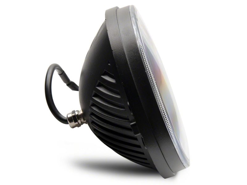 Raxiom 97-18 Jeep Wrangler TJ & JK Axial 7-In LED Headlights w/ DRL - Blk Housing (Clear Lens) J143372 J143372 Photo - Close Up