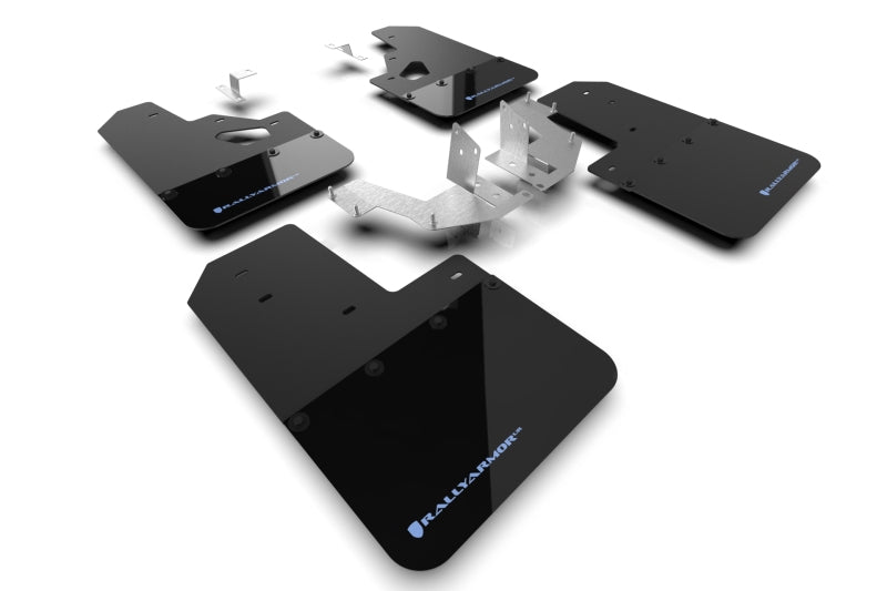 Rally Armor 21-22 Ford Bronco (Plstc Bmpr + RR - NO Rptr/Sprt) Blk Mud Flap w/Area Blue Logo MF85-RR-PL-ABL MF85-RR-PL-ABL Photo - Primary