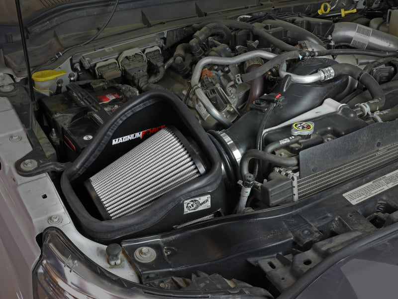 aFe Magnum FORCE Stage-2 Pro DRY S Cold Air Intake System: Ford Diesel Tru 51-11872-1 Photo - Mounted