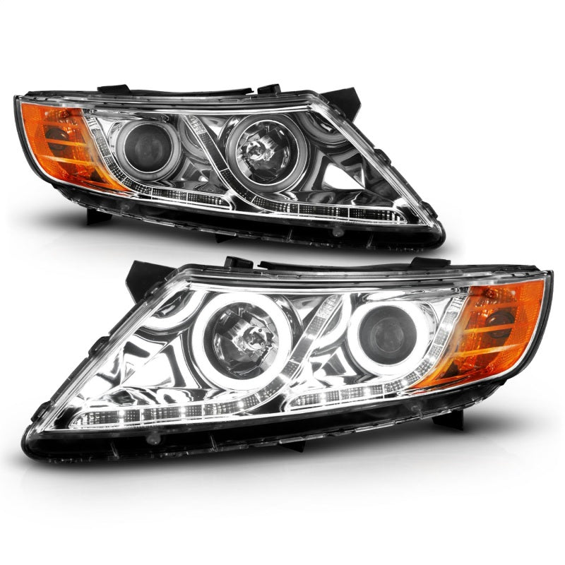 Anzo 2011-2013 Kia Optima Projector Headlights w/ Halo Chrome (CCFL) 121459 Photo - Unmounted