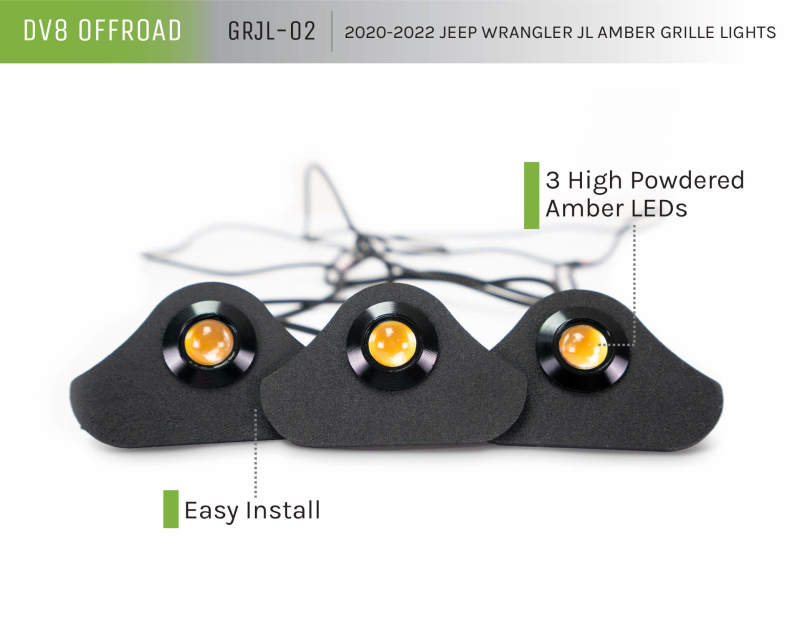 DV8 Offroad 2018+ Jeep JL Grill Amber Marker Lights GRJL-02 GRJL-02 Product Brochure - a specific brochure describing a Product