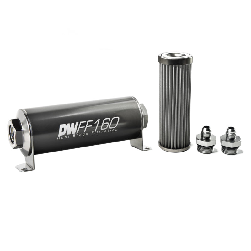 DeatschWerks '-6AN, 40 micron, 160mm In-line fuel filter kit 8-03-160-040K-6 Photo - Primary