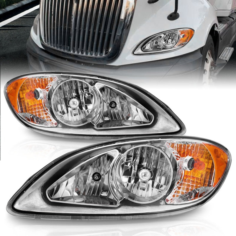ANZO 2008-2016 International Prostar Crystal Headlights Chrome Housing 131033 131033 Photo - Primary
