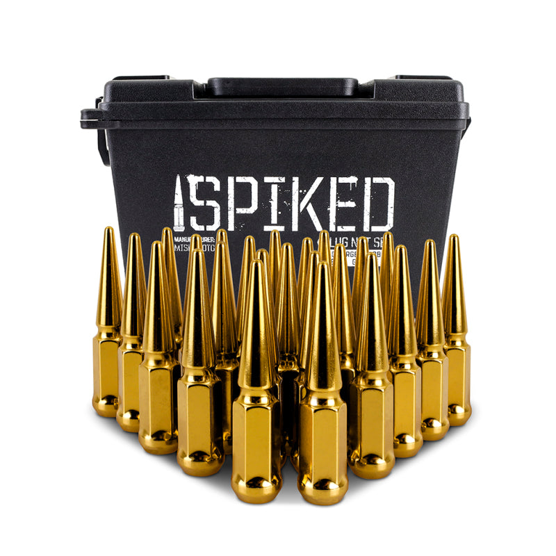 Mishimoto Mishimoto Steel Spiked Lug Nuts M12 x 1.5 24pc Set Gold MMLG-SP1215-24GD MMLG-SP1215-24GD User 1
