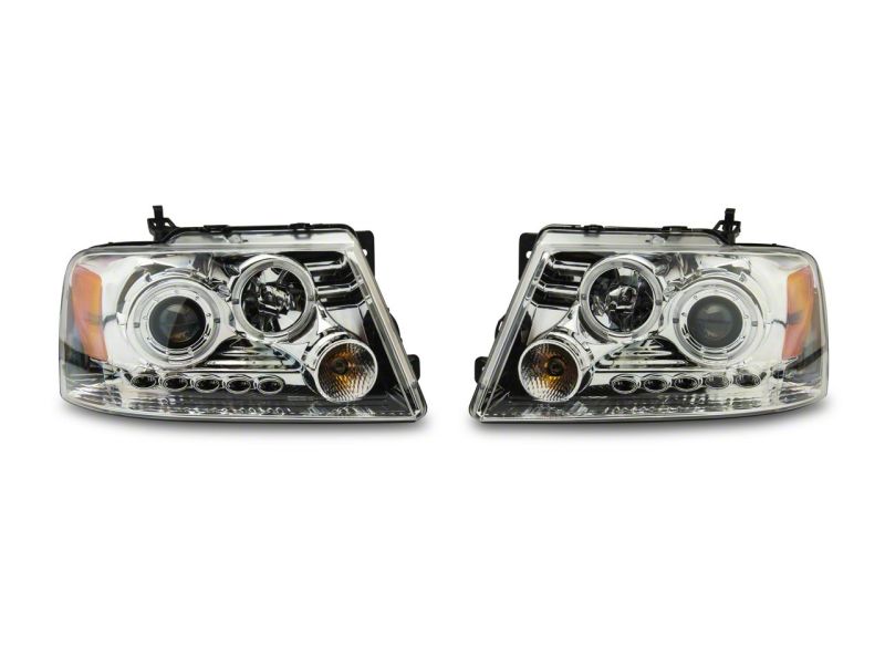 Raxiom 04-08 Ford F-150 Dual LED Halo Projector Headlights- Chrome Housing (Clear Lens) T542850 T542850 Photo - Close Up