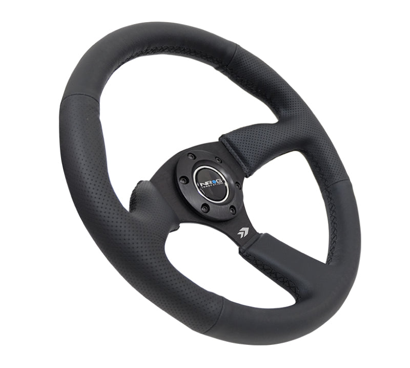NRG Reinforced Steering Wheel- 350mm Sport Leather Racing (2.5" Deep) RST-023MB-R Photo - Primary