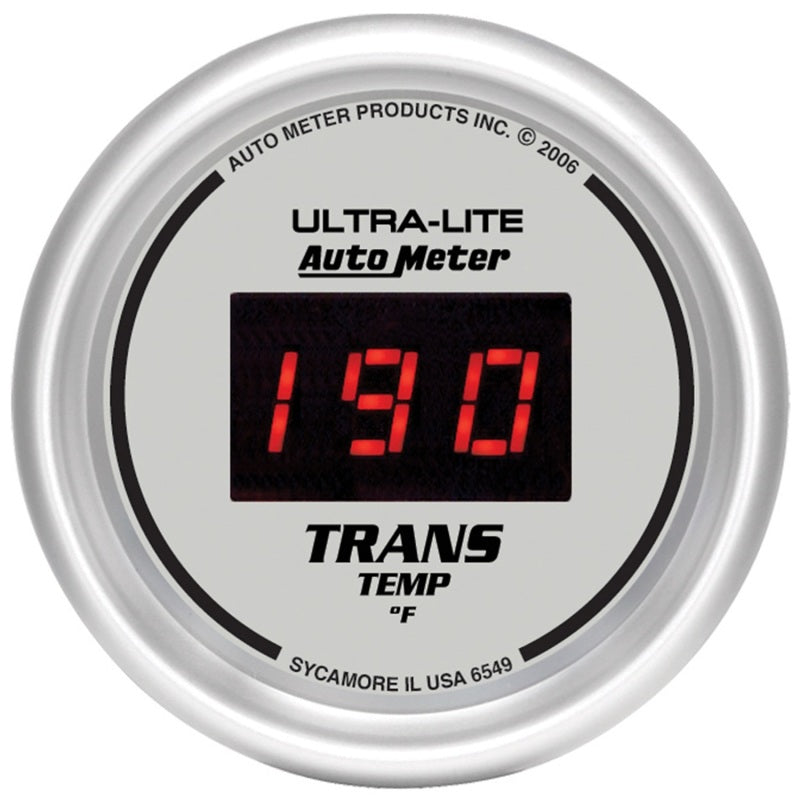 Autometer Gauge, Trans Temp, 2 1/16", 340 Deg. F, Digital, Silver Dial w/Red Led 6549 Photo - Primary