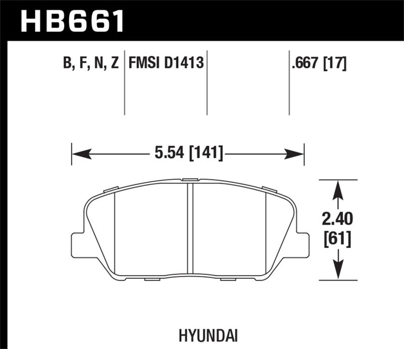 Hawk Street HPS Brake Pads Front Hyundai Genesis Coupe 2010-2010 HB661F.667 Photo - Primary