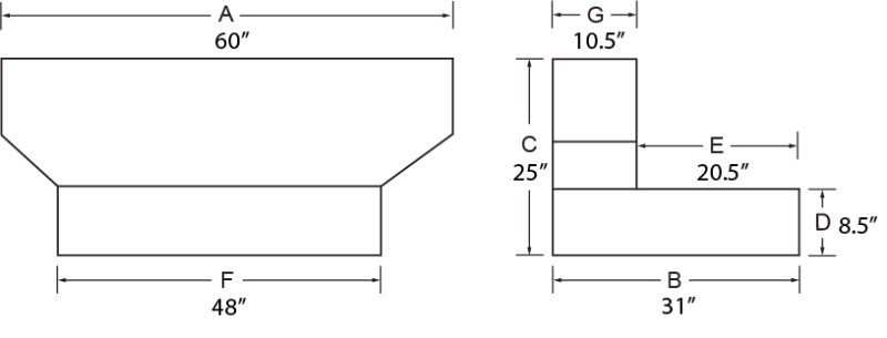 Tradesman Aluminum L-Shape Liquid Storage Tank (100 Gallon Capacity) - Brite 3212 3212 User 1