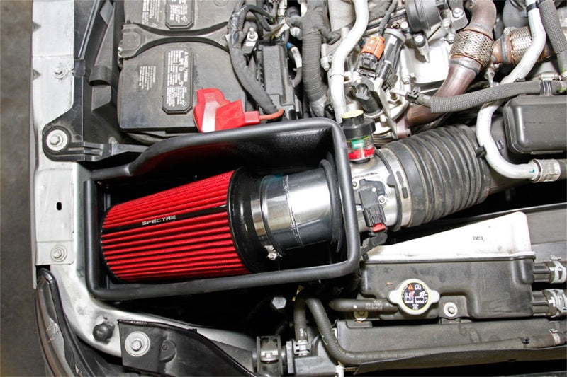 Spectre 11-14 Ford F-Series SD V8-6.7L DSL Air Intake Kit - Polished w/Red Filter 9979 9979 Photo - Mounted