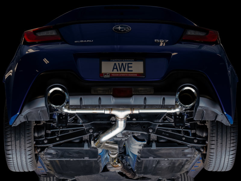 AWE Tuning AWE Subaru BRZ/ Toyota GR86/ Toyota 86 Track Edition Cat-Back Exhaust- Chrome Silver Tips 3020-32279 3020-32279 Photo - out of package