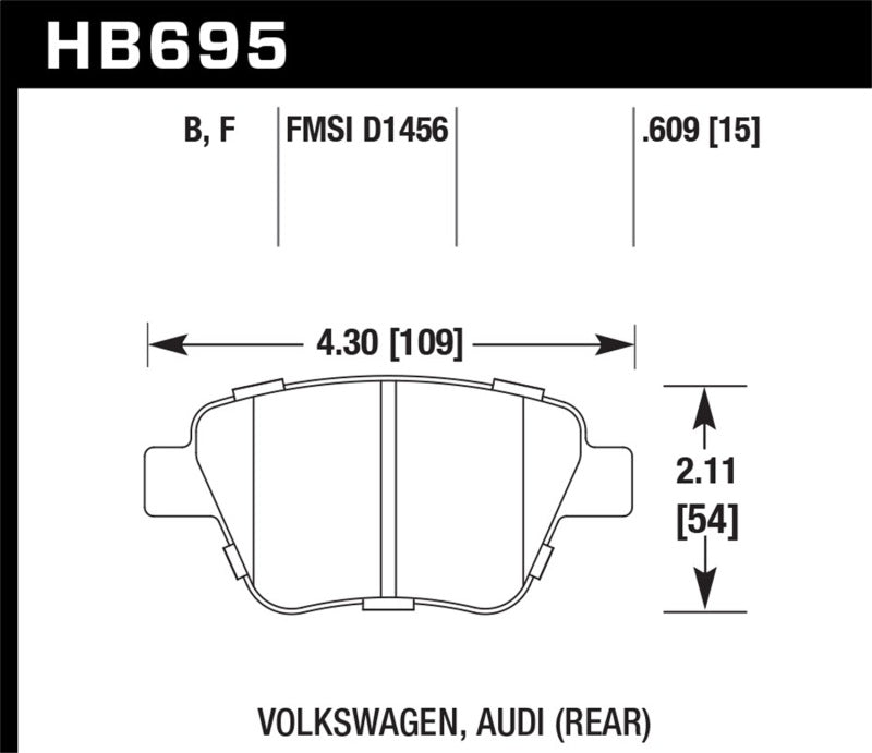 Hawk Disc Brake Pad HB695F.609 Photo - Primary