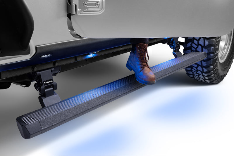 Go Rhino 18-23 Jeep Wrangler 4dr E-BOARD E1 Electric Running Board Kit - Bedliner Coating 20450674T 20450674T Photo - Mounted