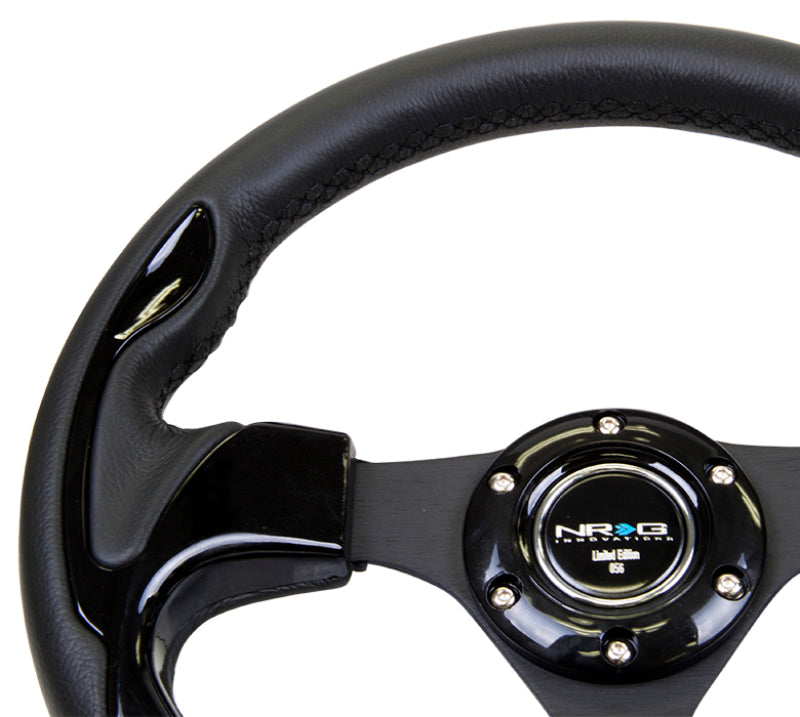NRG Reinforced Steering Wheel- 320mm Sport Steering Wheel w/ Black Trim RST-001BK Photo - Primary