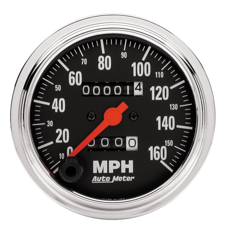 Autometer Gauge, Speedometer, 3 3/8", 160MPH, Mechanical, Traditional Chrome 2494 Photo - Primary