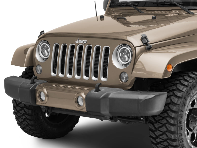 Raxiom 97-18 Jeep Wrangler TJ/JK Axial 7-Inch LED Headlights w/RGB Halo- Blk Hsng (Clear Lens) J142665 J142665 Photo - Close Up