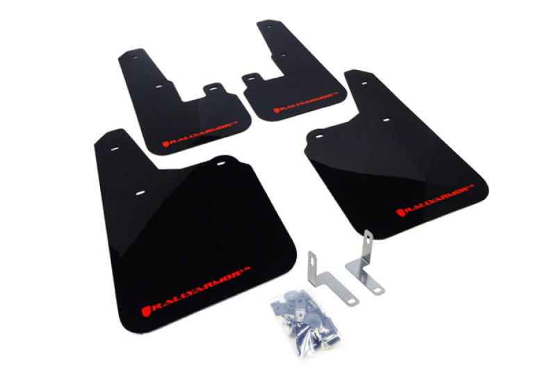 Rally Armor 2010+ Subaru Outback UR Black Mud Flap w/ Red Logo MF16-UR-BLK/RD Photo - Primary