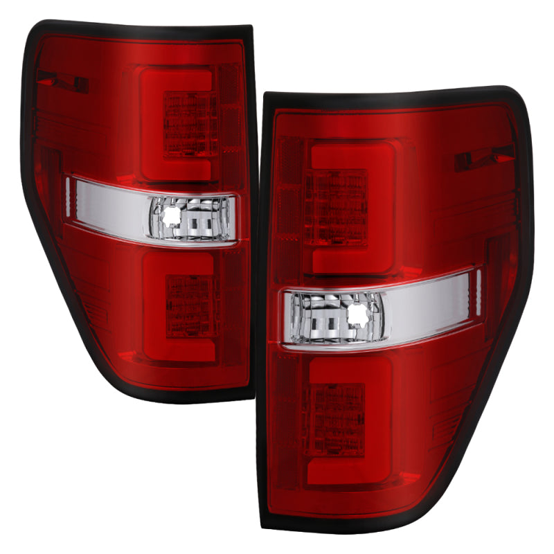 Spyder 09-14 Ford F150 V2 Light Bar LED Tail Lights - Red Clear (ALT-YD-FF15009V2-LBLED-RC) 5084224 5084224 Photo - Primary