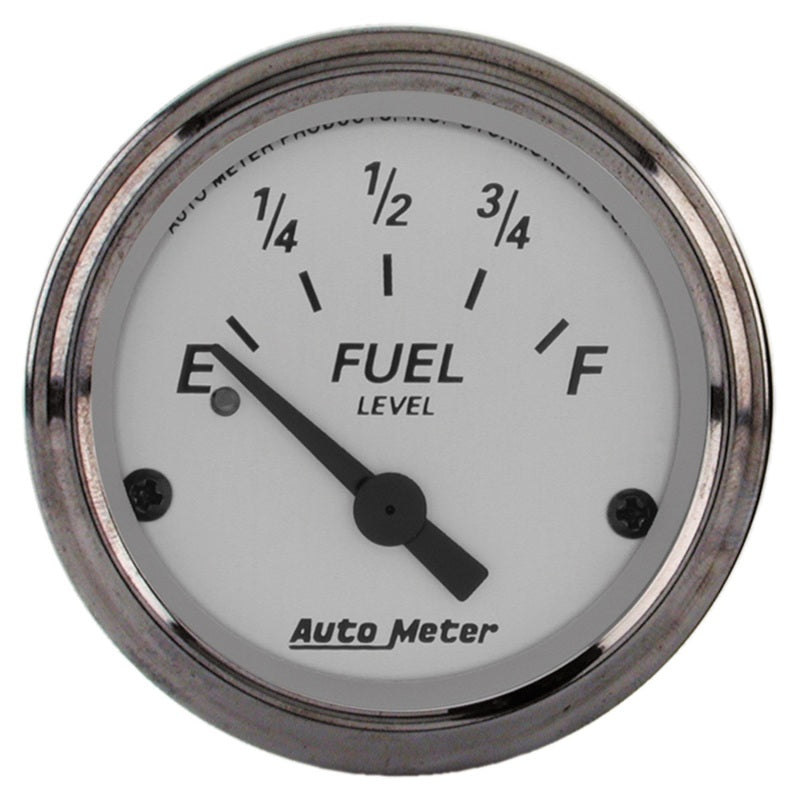 AutoMeter Gauge Fuel Level 2-1/16in. 240 Ohm(e) to 33 Ohm(f) Elec American Platinum 1906 1906 Photo - Primary