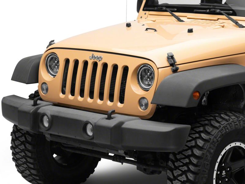 Raxiom 07-18 Jeep Wrangler JK Axial Spider LED Headlights w/Angel Eye Halo- Blk Housing (Clear Lens) J152602 J152602 Photo - Close Up