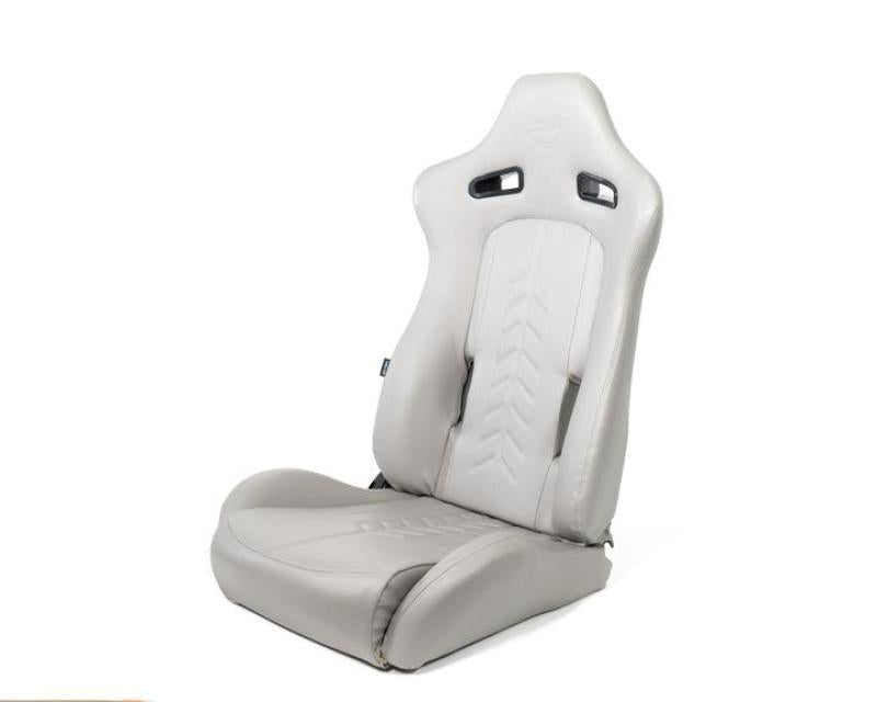 NRG "The Arrow" Sports Vinyl Seat Grey w/ Grey Stitch plus Pressed RSC-810GY L/R User 1