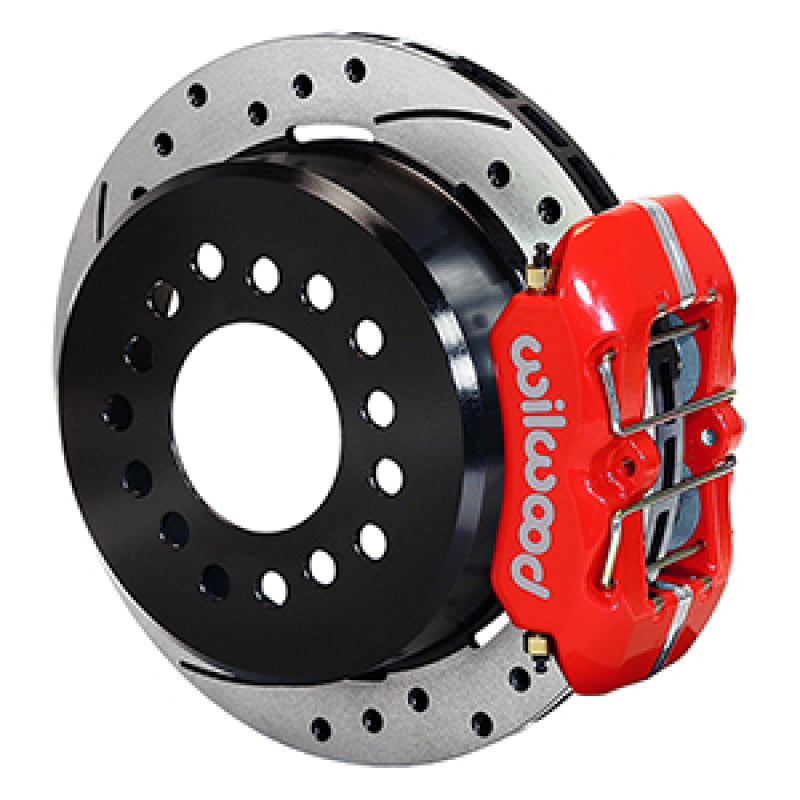 Wilwood Dynapro 12 Bolt Low-Pro Rear Kit w/ E-Brake 11in Drilled & slotted / 2.75-2.81in off - Red 140-14400-DR 140-14400-DR User 1