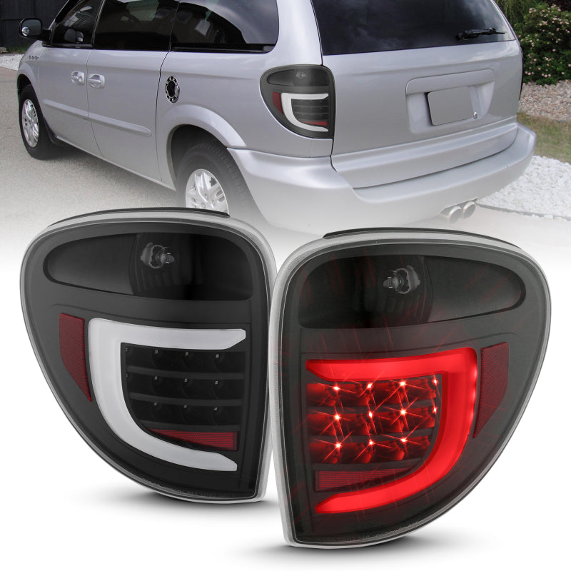 ANZO 2004-2007 Dodge Grand Caravan LED Tail Lights w/ Light Bar Black Housing Clear Lens 311365 311365 Photo - Primary