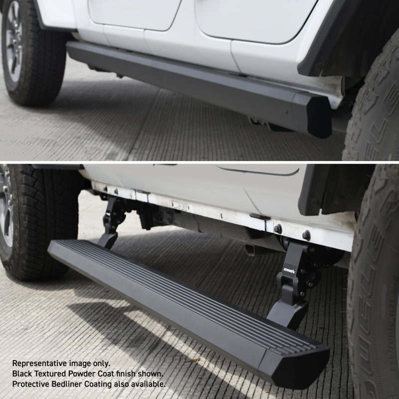 Go Rhino 18-23 Jeep Wrangler 4dr E-BOARD E1 Electric Running Board Kit - Bedliner Coating 20450674T 20450674T Photo - Mounted