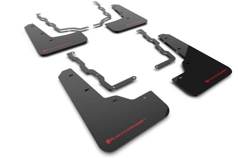Rally Armor 20-22 Ford Puma ST Black Mud Flap w/ Red Logo MF86-UR-BLK-RD MF86-UR-BLK-RD Photo - Primary