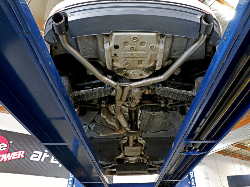 aFe 17-19 Audi A4 (B9) MACH Force-Xp 3in to 2.5in 304 SS Cat-Back Exhaust System-Dual Carbon Tips 49-36420-C 49-36420-C Photo - Mounted