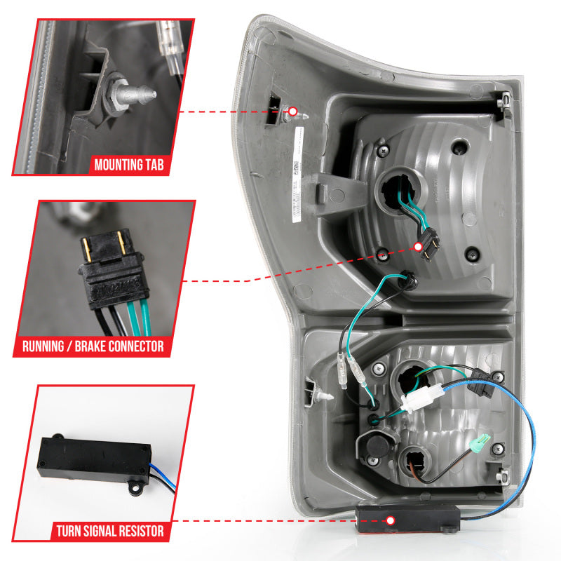 ANZO 2007-2013 Toyota Tundra LED Taillights Plank Style Black w/Clear Lens 311336 311336 User 4