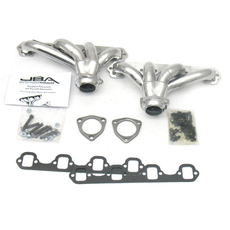 JBA Ford 260-351W SBF 1-5/8in Primary Silver Ctd Tight Tuck Header 1615SJS 1615SJS Photo - Primary