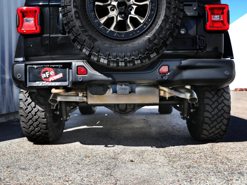aFe MACHForce XP 304 Stainless Steel Exhaust Tip Upgrade 21-23 Jeep Wrangler JL Rubicon 49C38102-H 49C38102-H Photo - Mounted