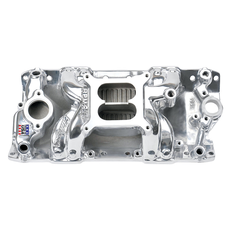 Edelbrock Polished S/B Chevy RPM Air-Gap Manifold 75011 Photo - Primary