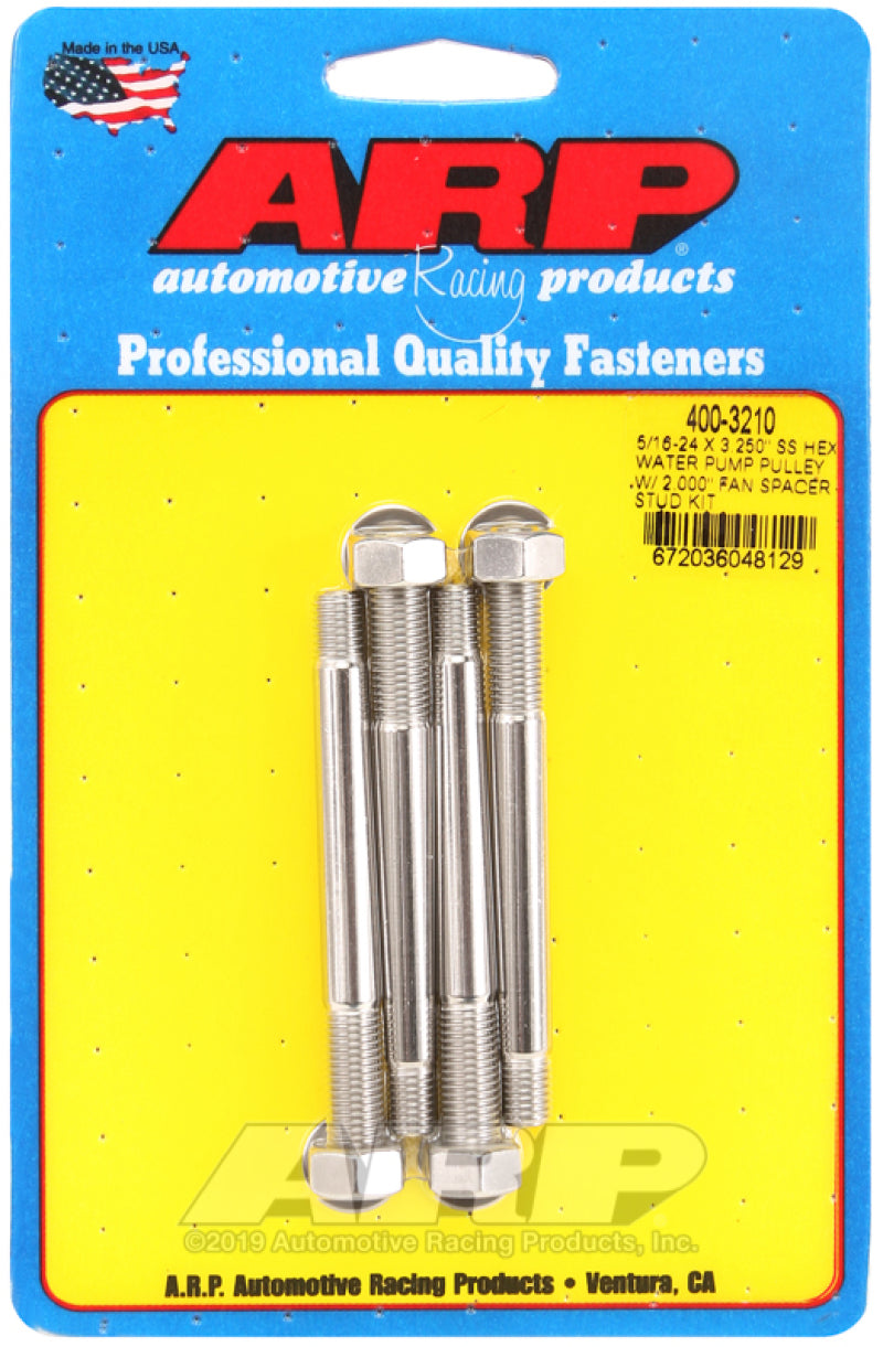 ARP 5/16-24 X 3.250 Water Pump Pulley Stud Kit 400-3210 Photo - Primary