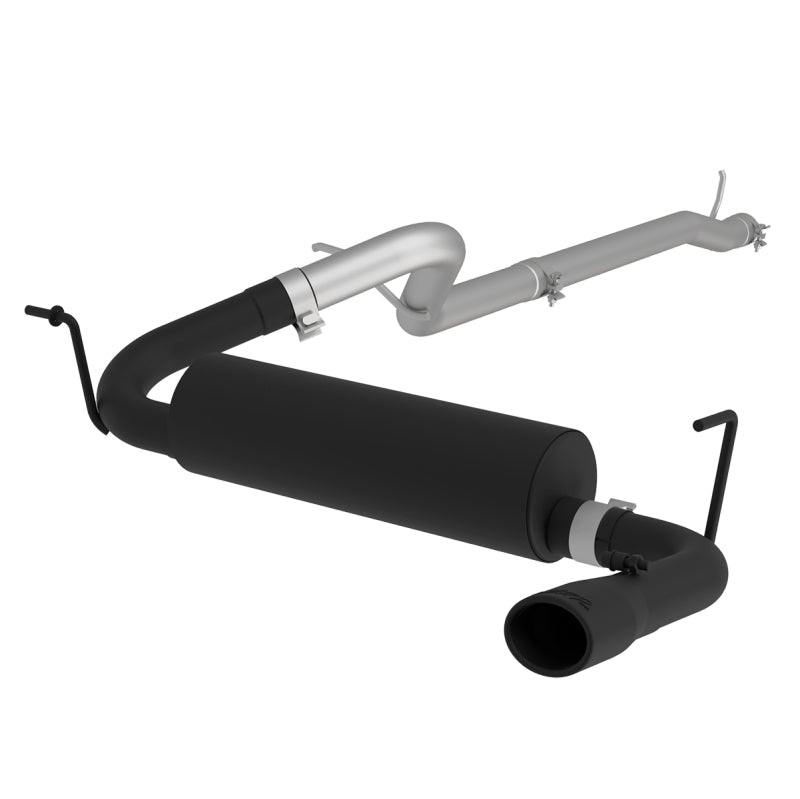 MBRP 12 Jeep Wrangler/ Rubicon 3.6L Cat Back Single Rear Exit Black Exhaust S5526BLK Photo - Primary