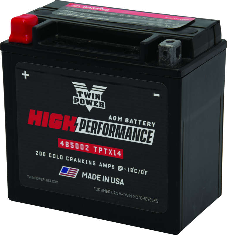 TwinPower Twin Power YTX14 High Performance Battery Replaces H-D 65948-00 Made in USA 485002 485002 Photo - Primary