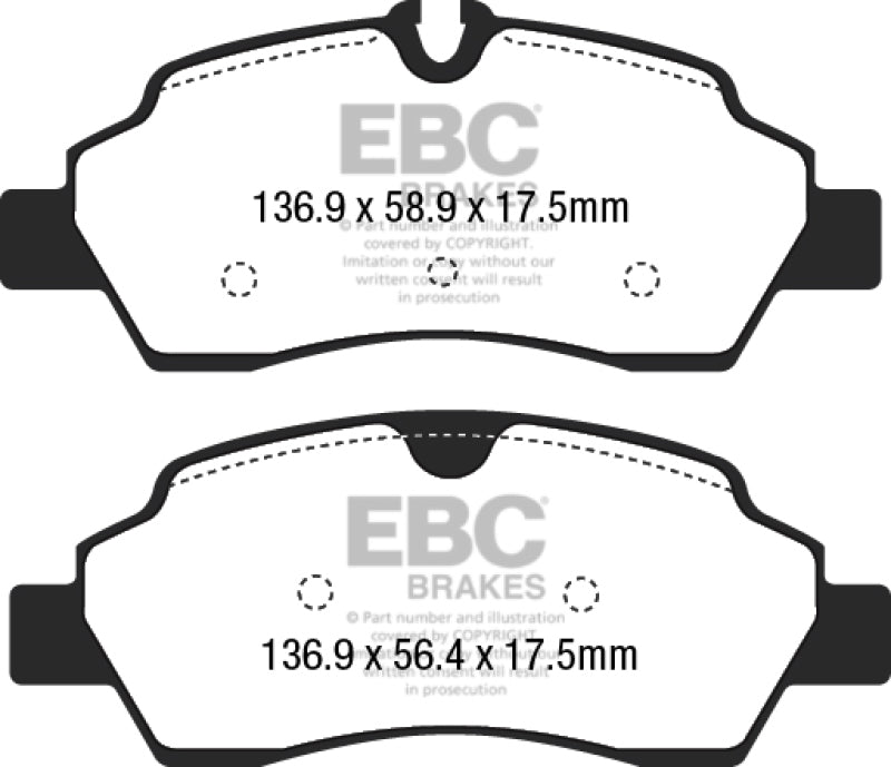 EBC 15+ Ford Transit 2.2 TD Ultimax2 Rear Brake Pads UD1775 UD1775 Photo - Primary