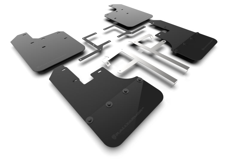 Rally Armor 19-22 Jeep Gladiator Black Mud Flap w/ Metallic Black Logo MF84-BLK-MBK MF84-BLK-MBK Photo - Primary