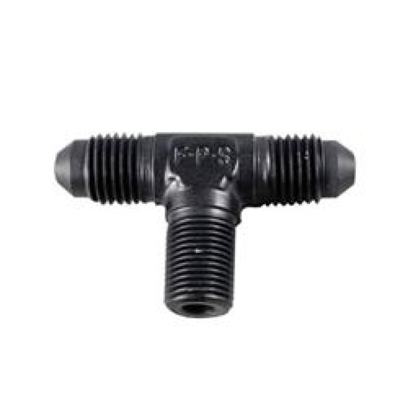 Fragola -6AN Tee 1/4 NPT On The Side - Black 482506-BL 482506-BL Photo - Primary
