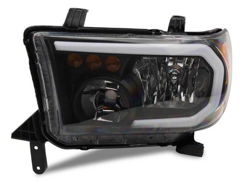 Raxiom 07-13 Toyota Tundra Axial Series Headlights w/ LED Bar- Blk Housing (Clear Lens) TU16004 TU16004 Photo - Close Up