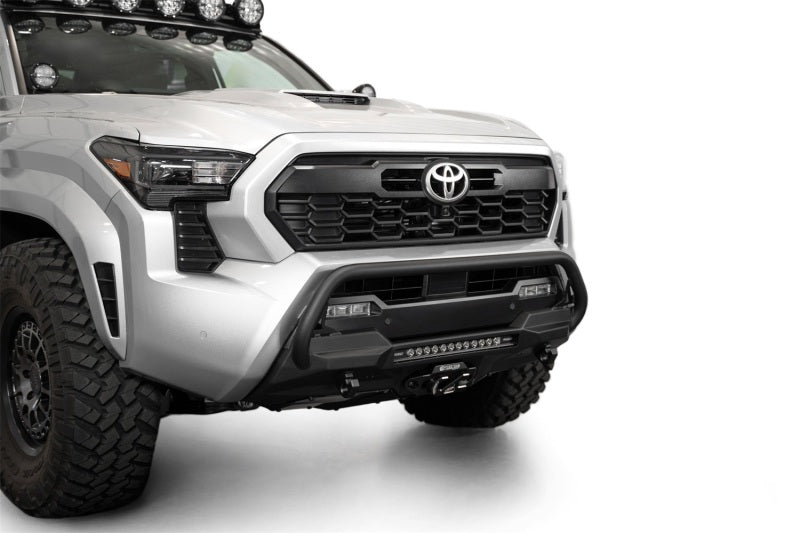Addictive Desert Designs ADD 2024+ Toyota Tacoma Stealth Center Mount Winch Front Bumper w/ Top Hoop F6703512601NA F6703512601NA Photo - Mounted