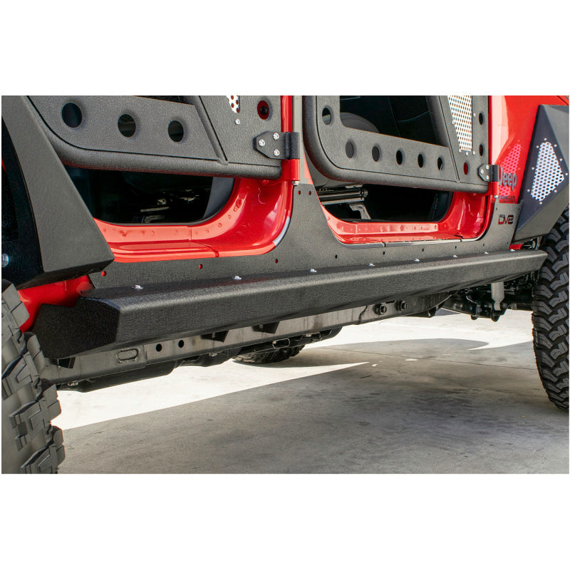 DV8 Offroad 2007-2018 Jeep Wrangler JK (2-door) Frame Mounted Sliders SRSOTB-13 SRSOTB-13 Photo - Mounted