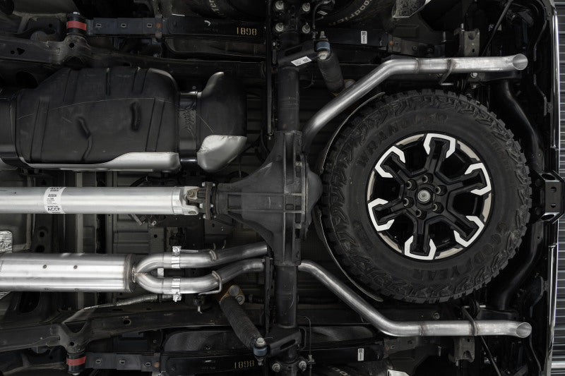 MBRP 22-23 Chevrolet/ GMC 1500 Silverado/ Sierra ZR2/AT4X 6.2L 2.5in Turn Down 3in Cat Back Exhaust S5006304 S5006304 Photo - Mounted