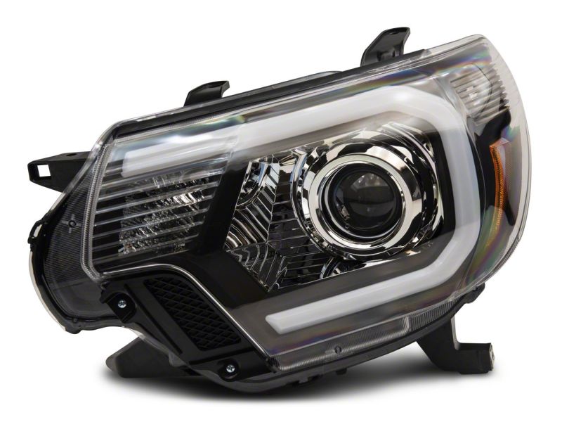 Raxiom 12-15 Toyota Tacoma Axial Series Projector Headlights w/ LED Bar- Blk Housing (Clear Lens) TT21849 TT21849 Photo - Close Up