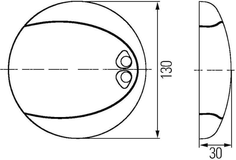 Hella Interior Lamp Euroled130T Red/Wht 2Ja 959950121 959950121 Technical Drawing