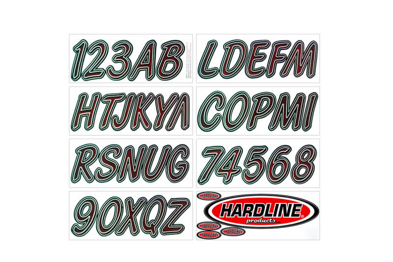 Hardline Boat Lettering Registration Kit 3 in. - 400 Burgundy/Black RUBKG400 RUBKG400 Photo - Primary