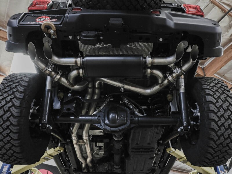 aFe 21-22 Jeep Wrangler JL Vulcan Series Stainless Steel Cat-Back Exhaust System 49-38101 49-38101 Photo - Mounted