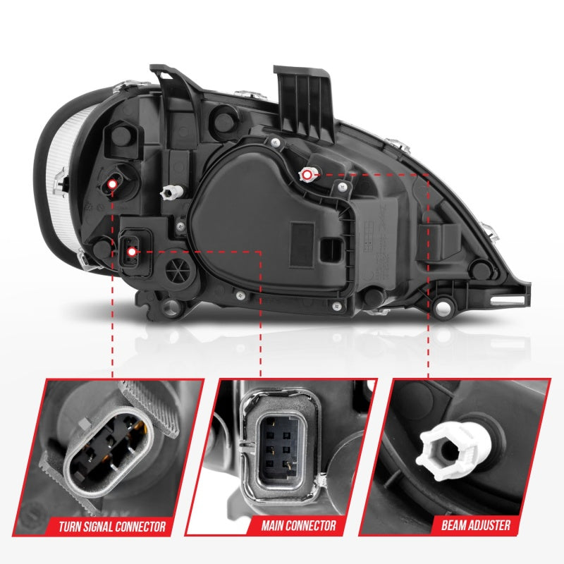 ANZO 2002-2014 Freightliner M2 LED Crystal Headlights Black Housing w/ Clear Lens (Pair) 131030 131030 Photo - Unmounted